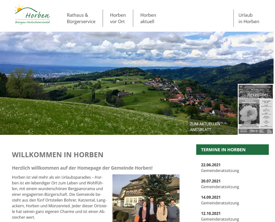 Webseite Gemeinde Horben